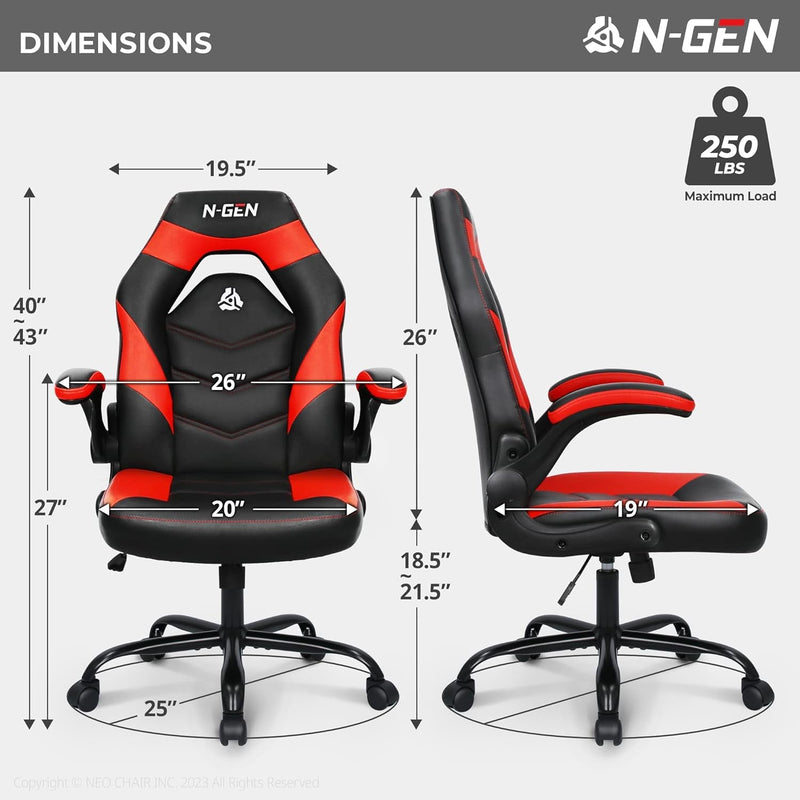 N-GEN Video Gaming Computer Chair Ergonomic Office Chair Desk Chair