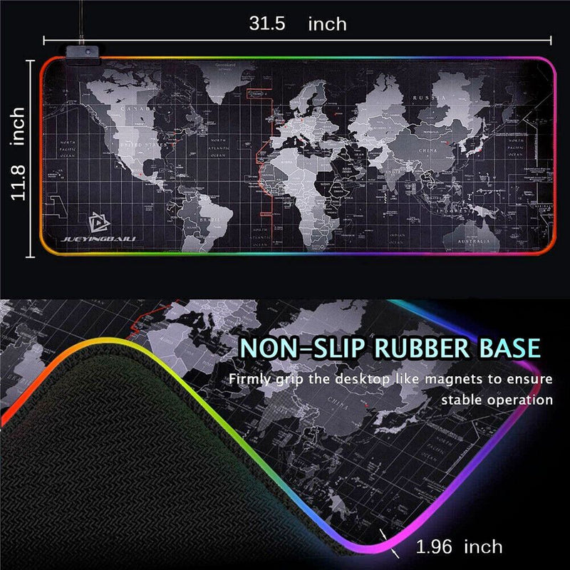 Dragon RGB Gaming Mouse Pad World Map