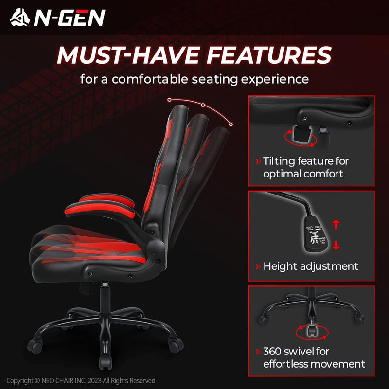 N-GEN Video Gaming Computer Chair Ergonomic Office Chair Desk Chair